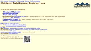 Web-based Tech Computer Center services - New Mexico Tech