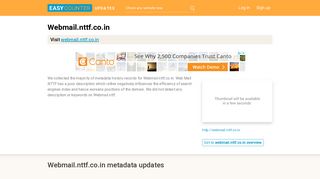 Web Mail NTTF (Webmail.nttf.co.in) - NTTF WebMail - Easycounter