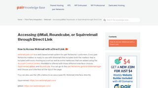 Accessing @Mail, Roundcube, or Squirrelmail through ... - Pair Networks