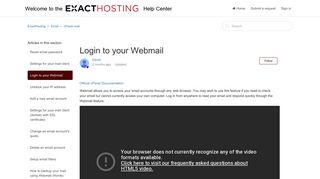 Login to your Webmail – ExactHosting