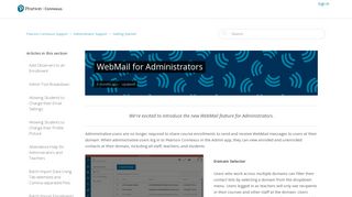 WebMail for Administrators – Pearson Connexus Support