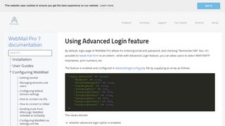 Using Advanced Login feature - WebMail Pro 7 documentation