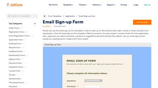 Email Sign-up Form Template | JotForm