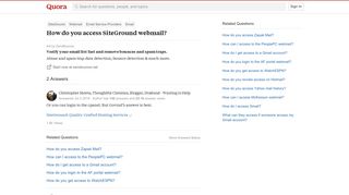 How to access SiteGround webmail - Quora