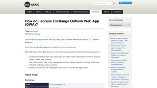 How do I access Exchange Outlook Web App (OWA)? - UIC ACCC