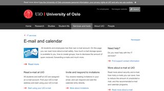 E-mail and calendar - University of Oslo - UiO