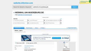 webmail.uni-wuerzburg.de at WI. Horde :: Log in - Website Informer