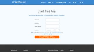 Sign up - WebFaction