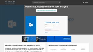 Web Mail05 Mycloudmailbox. Outlook Web App - FreeTemplateSpot
