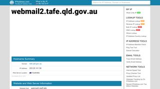 webmail2.tafe.qld.gov.au - Tafe Webmail2 | IPAddress.com