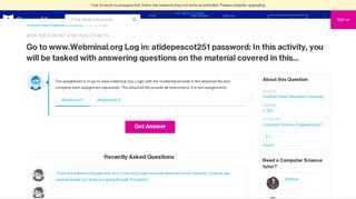 Go to www.Webminal.org Log in: atidepescot251 password: In this ...