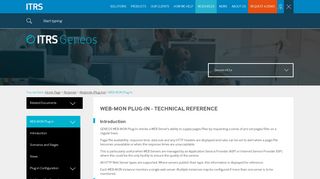 WEB-MON Plug-in - Resources - ITRS Group