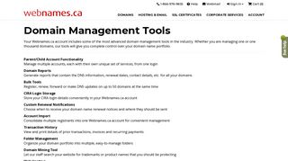 Domain Management Tools | Webnames.ca