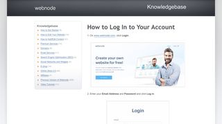 Webnode - How to Log In to Your Account