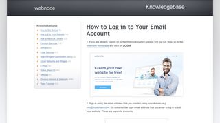 Webnode - How to Log in to Your Email Account
