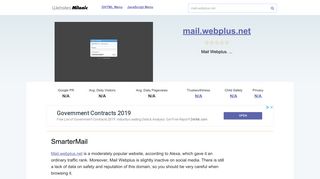Mail.webplus.net website. SmarterMail.
