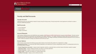 SDSU | WebPortal - San Diego State University | Enrollment Services