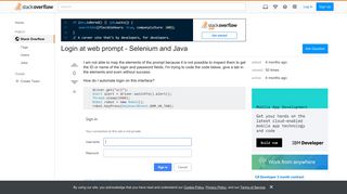 Login at web prompt - Selenium and Java - Stack Overflow