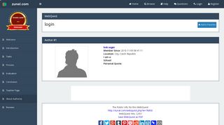 WebQuest: login - Zunal.Com