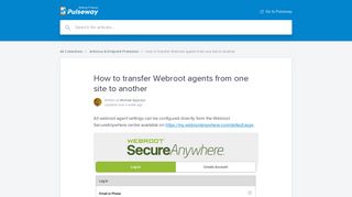 How to transfer Webroot agents from one site to another | Pulseway ...