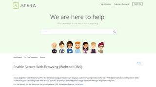 Enable Secure Web Browsing (Webroot DNS) – Atera Support