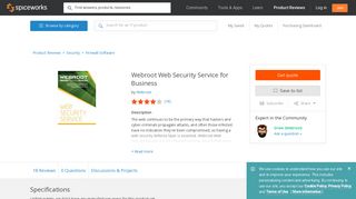 Webroot Web Security Service for Business Specs, Pricing, Reviews ...