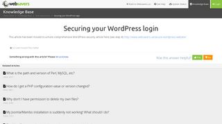 Securing your WordPress login | Websavers Inc
