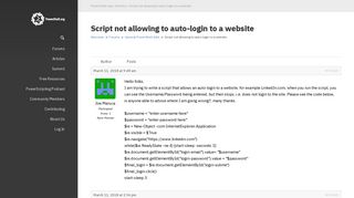Topic: Script not allowing to auto-login to a website | PowerShell.org