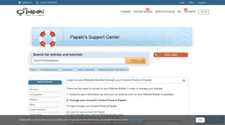 Login to your Website Builder through your Control Panel at Papaki