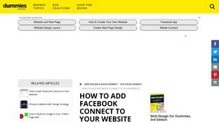How to Add Facebook Connect to Your Website - dummies