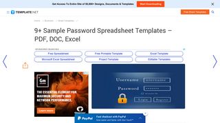 9+ Sample Password Spreadsheet Templates - PDF, DOC, Excel ...