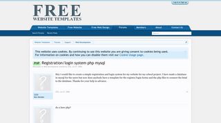 PHP - Registration/login system php mysql | Free Website Templates