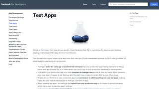 Test Apps - App Development - Facebook for Developers