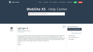 WebSite X5 Help Center - Login logout