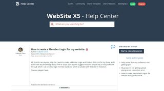 WebSite X5 Help Center - How i create a Member Login for my website