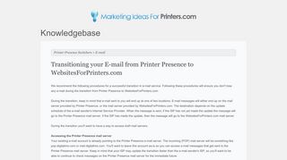Websites For Printers: Transitioning your E-mail from Printer Presence ...