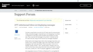 ATT websitesmail Inbox not displaying messages | Firefox Support ...