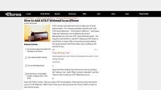 How to Add AT&T Webmail to an iPhone | Chron.com
