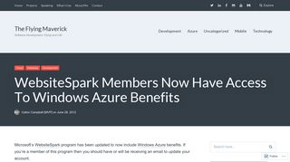 WebsiteSpark Members Now Have Access To Windows Azure ...