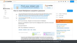 How to reset WebSphere wasadmin password - Stack Overflow