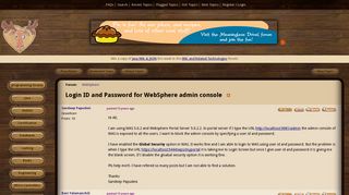 Login ID and Password for WebSphere admin console - Coderanch