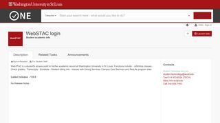 WebSTAC login (Student academic info) | ONE