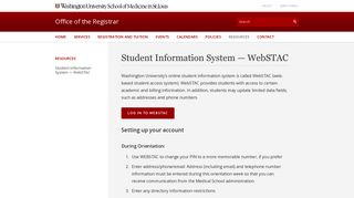 Student Information System — WebSTAC | Office of the Registrar