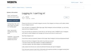Logging In: I can't log in! – WEBSTA