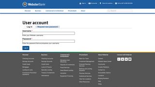 User account - Webster Bank