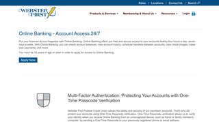 Online Banking - Webster First Federal Credit Union