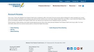 Account Access Options - Webster First Federal Credit Union