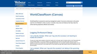 WorldClassRoom (Canvas) | Webster University