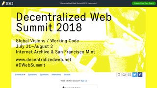 Decentralized Web Summit 2018: Log In