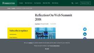 Reflection On Web Summit 2018 - Forrester